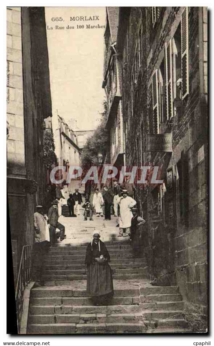 CPA Morlaix La Rue Des Marches