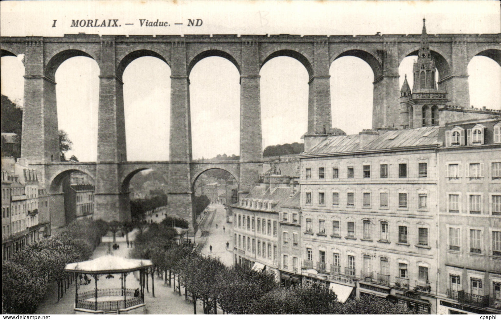CPA Morlaix Viaduc Train