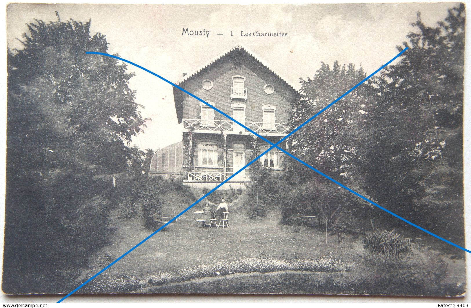 CPA MOUSTY Région céroux Mousty Louvain la Nuve Villa les Charmettes Brabant Wallon Maison incendiée en 1930