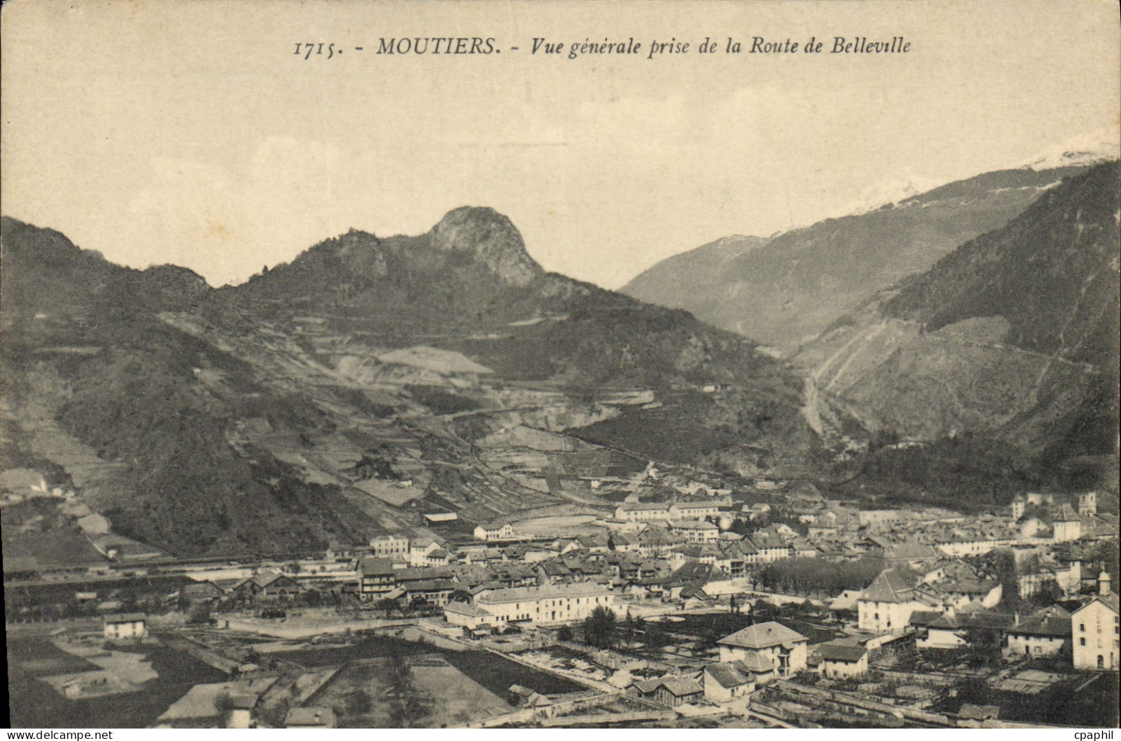 CPA Moutiers Vue Generale Prise De La Route De Belleville