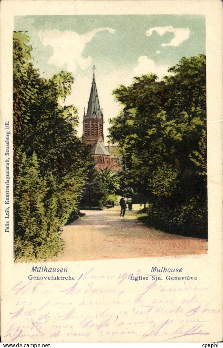 CPA Mulhouse Eglise Ste Genevieve