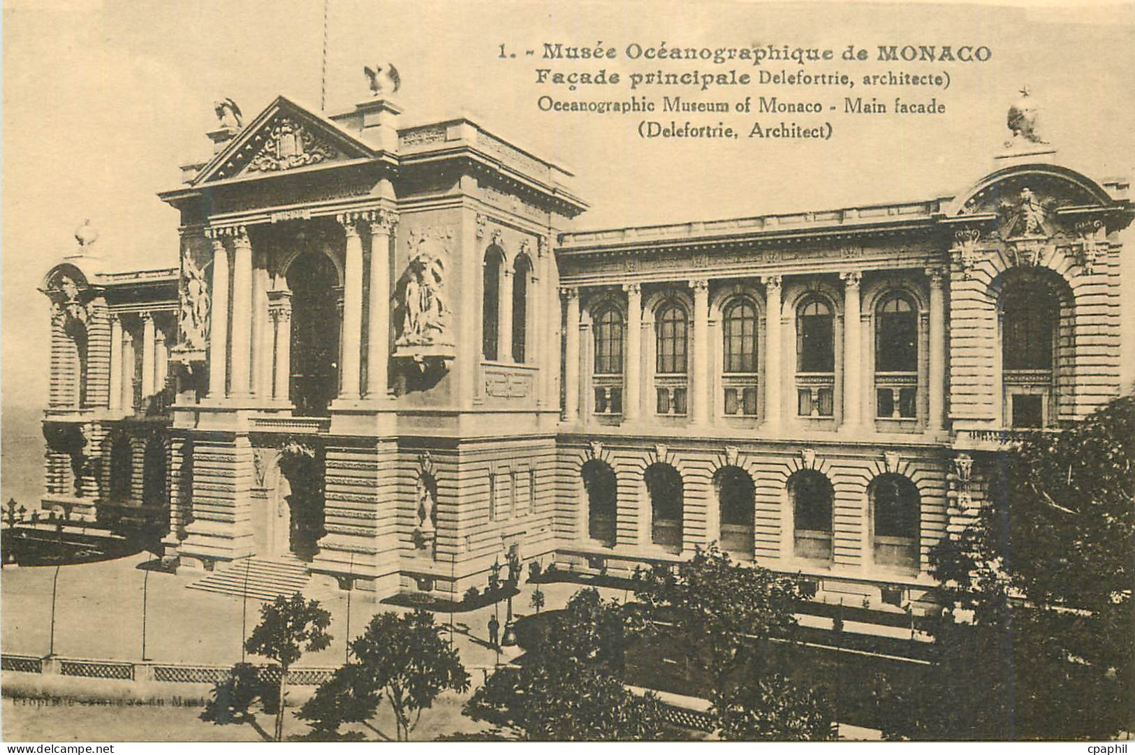 CPA Musée Océanographique de MONACO Façade principale