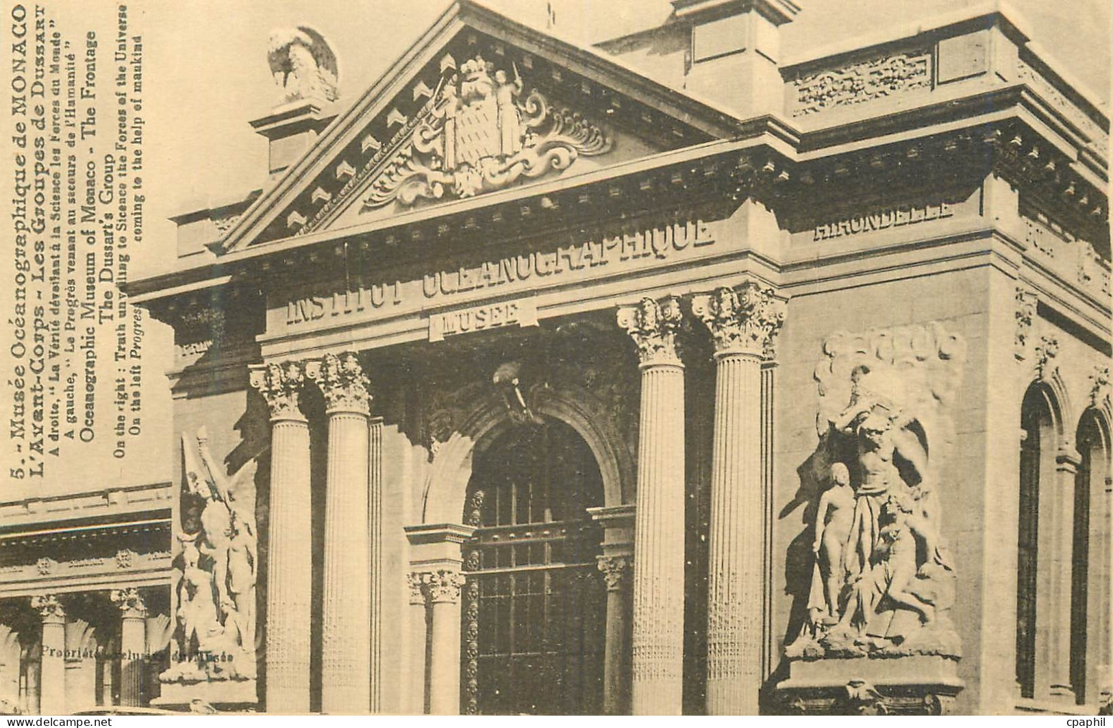 CPA Musée Océanographique de MONACO.  L avant corps les groupes de Duusart