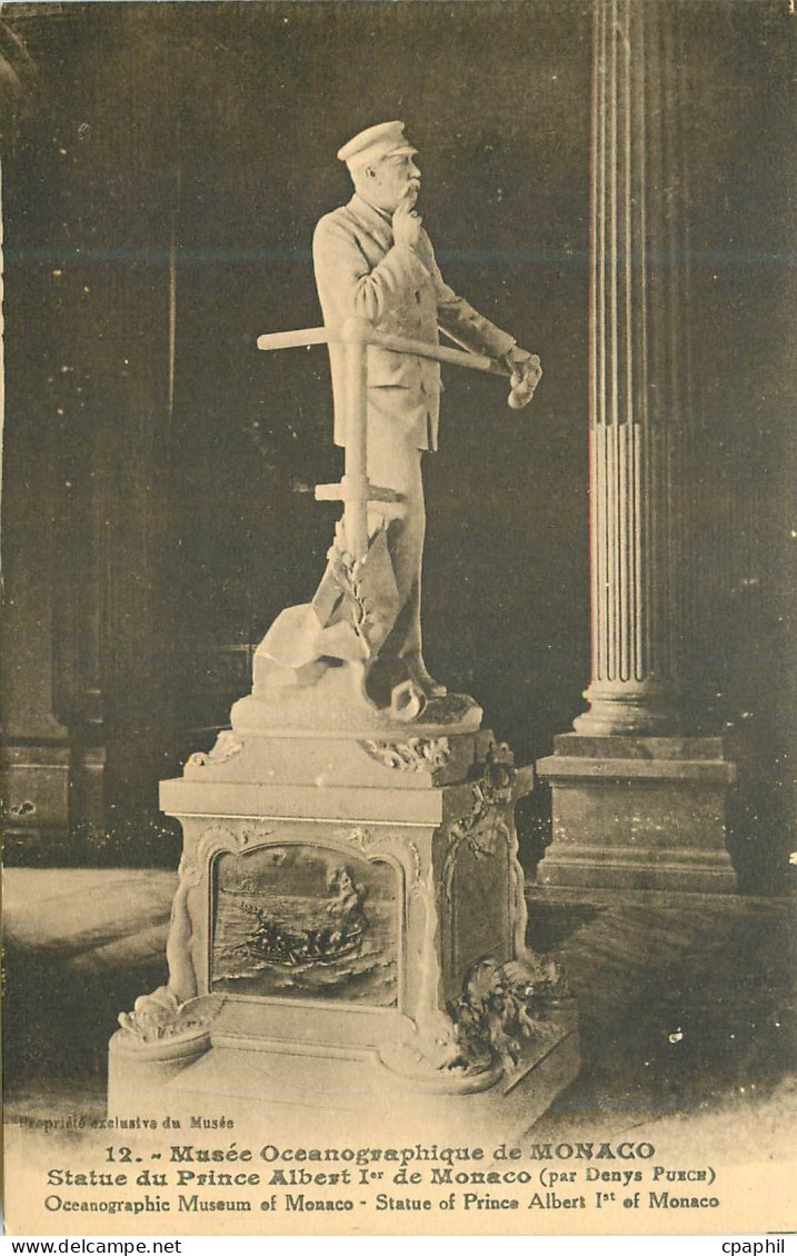 CPA Musée Océanographique de MONACO Statue du Prince Albert I de Monaco