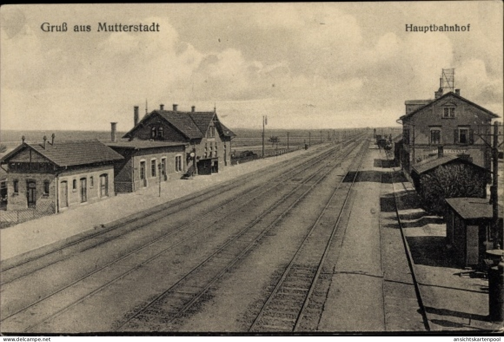 CPA Mutterstadt in der Pfalz, Hauptbahnhof, Gleise