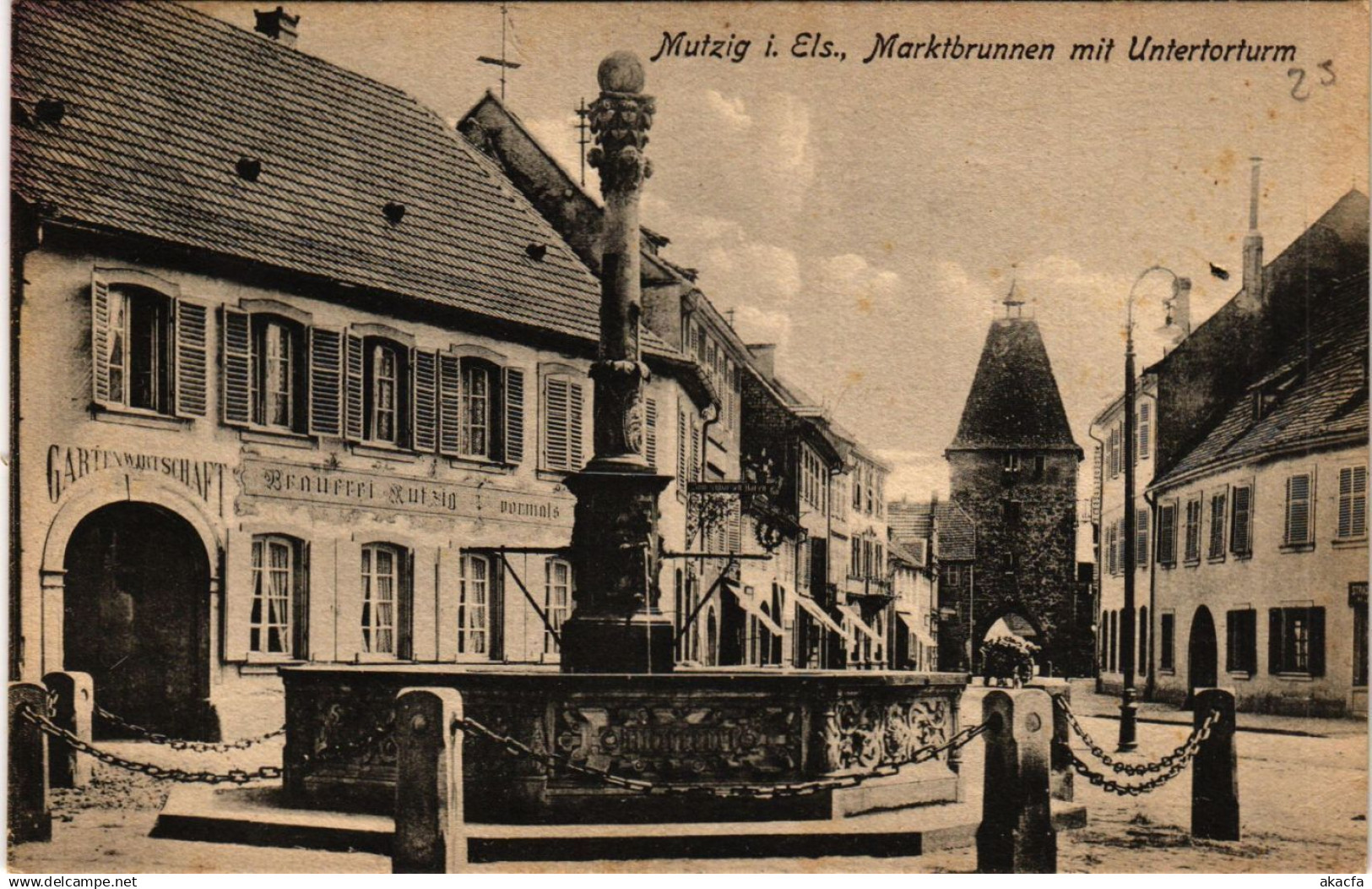 CPA MUTZIG - Marktbrunne mit Unterorturm (367244)