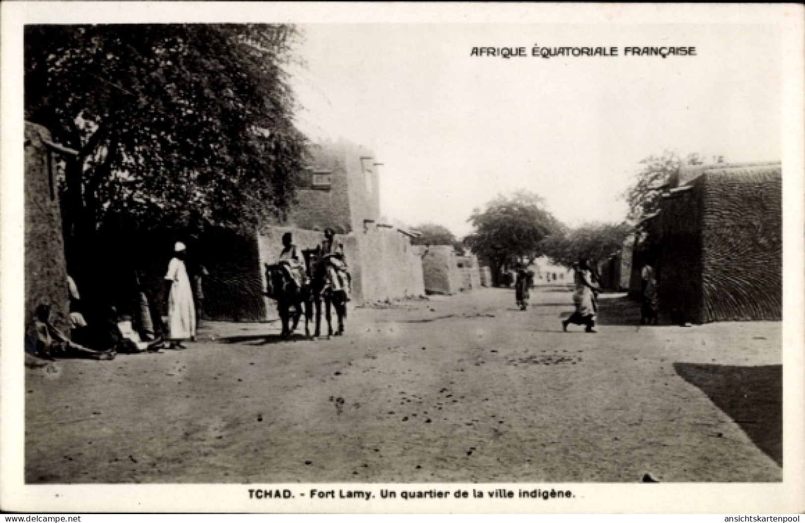 CPA N Djamena Fort Lamy Tschad, AFRIQUE ÉQUATORIALE FRANÇAISE, TCHAD, indigene Stadtviertel