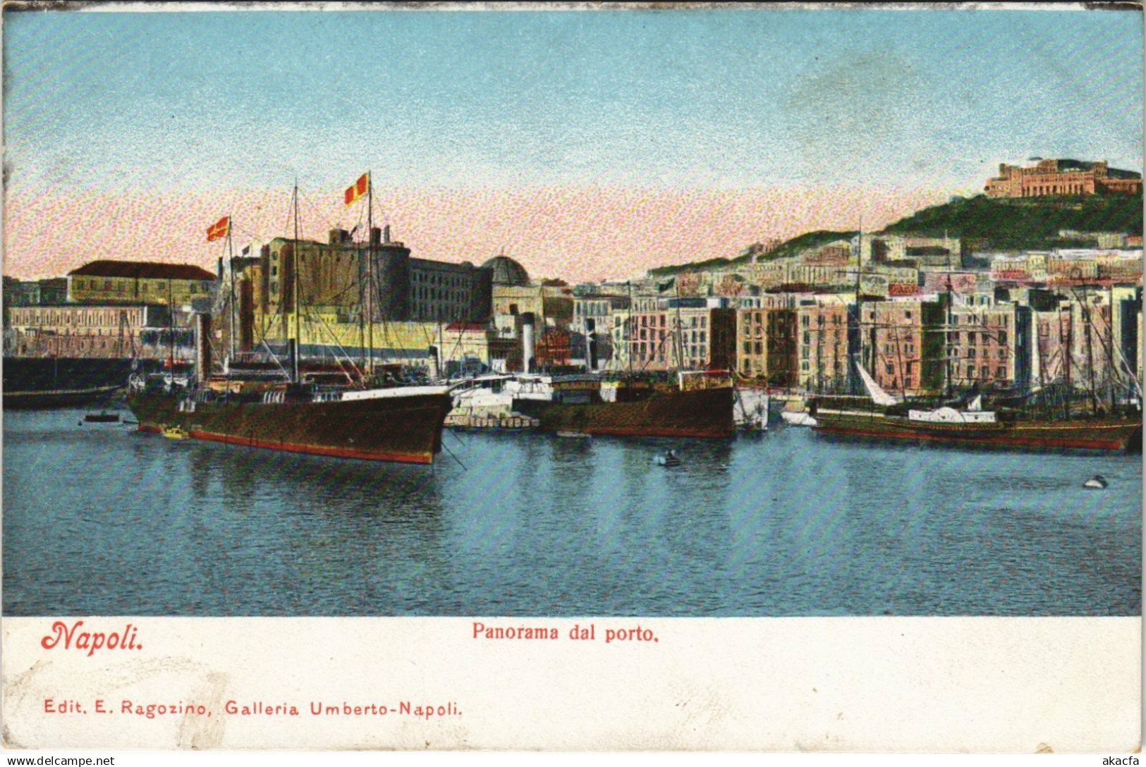 CPA NAPOLI Panorama dal porto ITALY (15087)