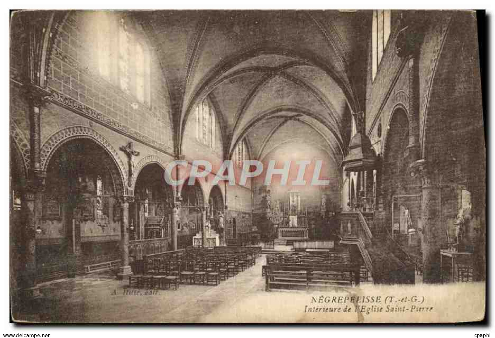 CPA Negrepelisse Interieur de L'Eglise Saint Pierre