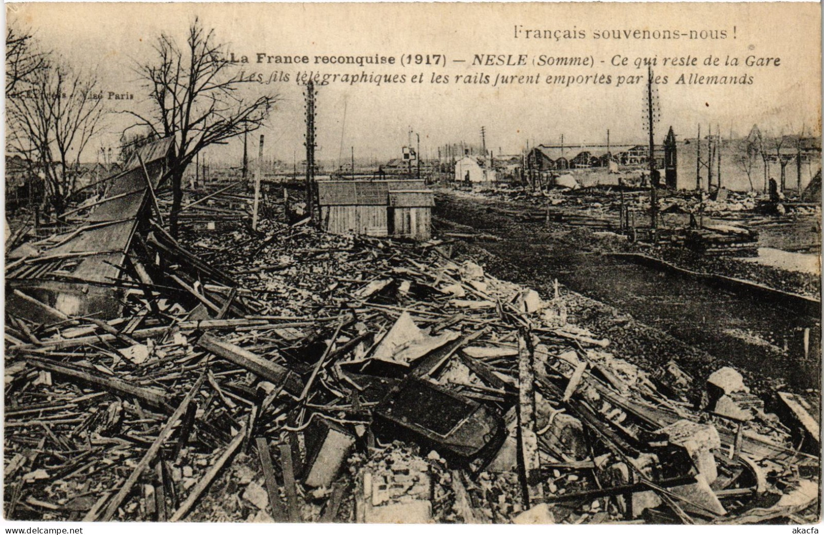 CPA Nesle Ce qui reste de la gare (1498105)