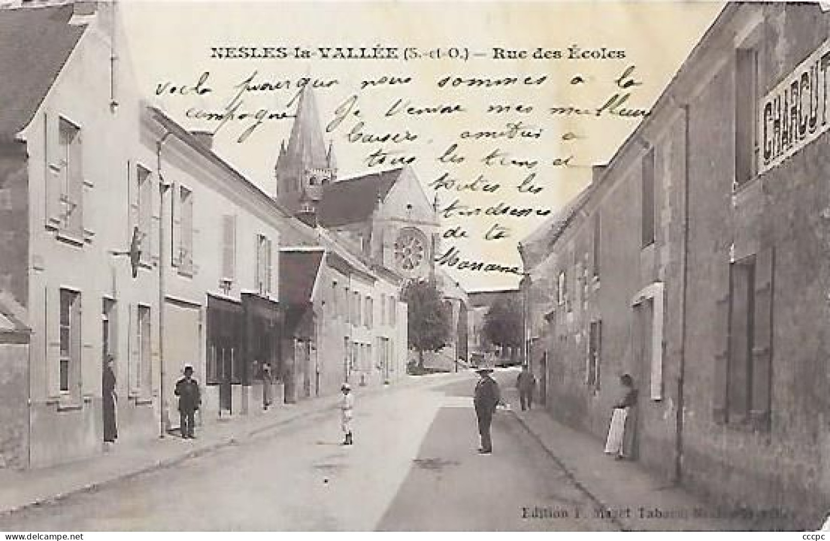CPA Nesles-La-Vallée Rue des Ecoles