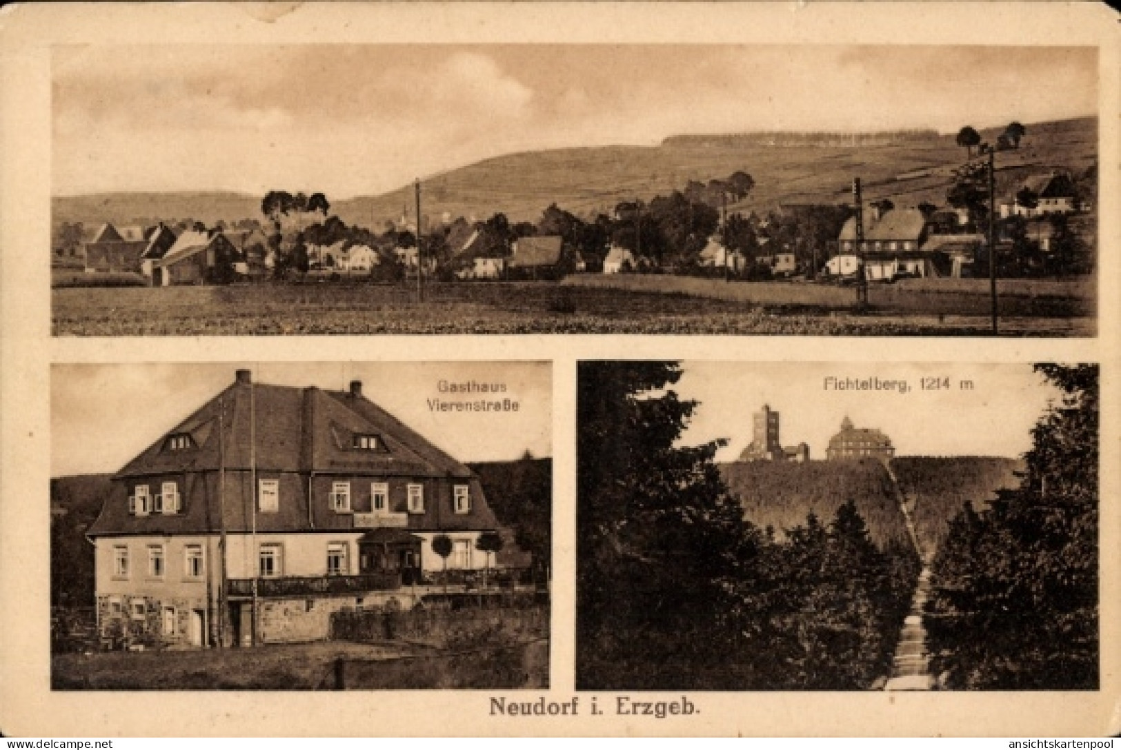 CPA Neudorf Sehmatal im Erzgebirge, Gasthaus Vierenstraße, Fichtelberg, Ortschaft