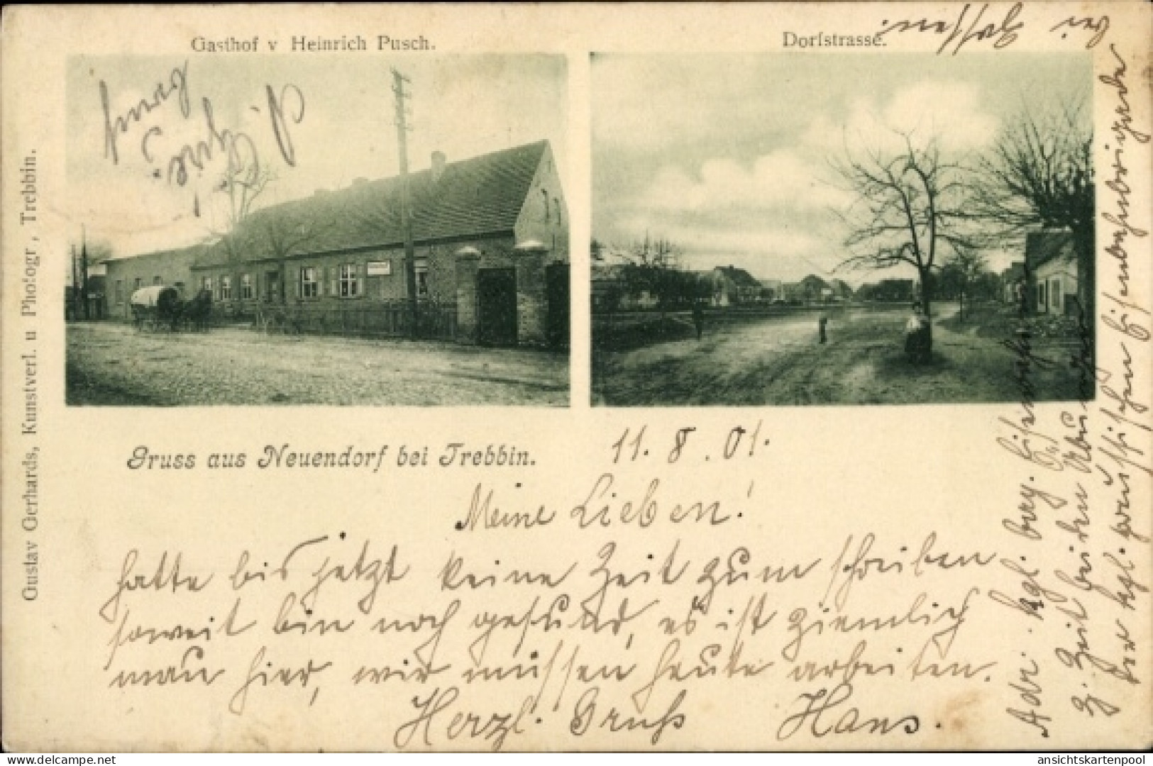 CPA Neuendorf bei Trebbin Wiesenhagen Trebbin in Brandenburg, Gasthof, Dorfstraße