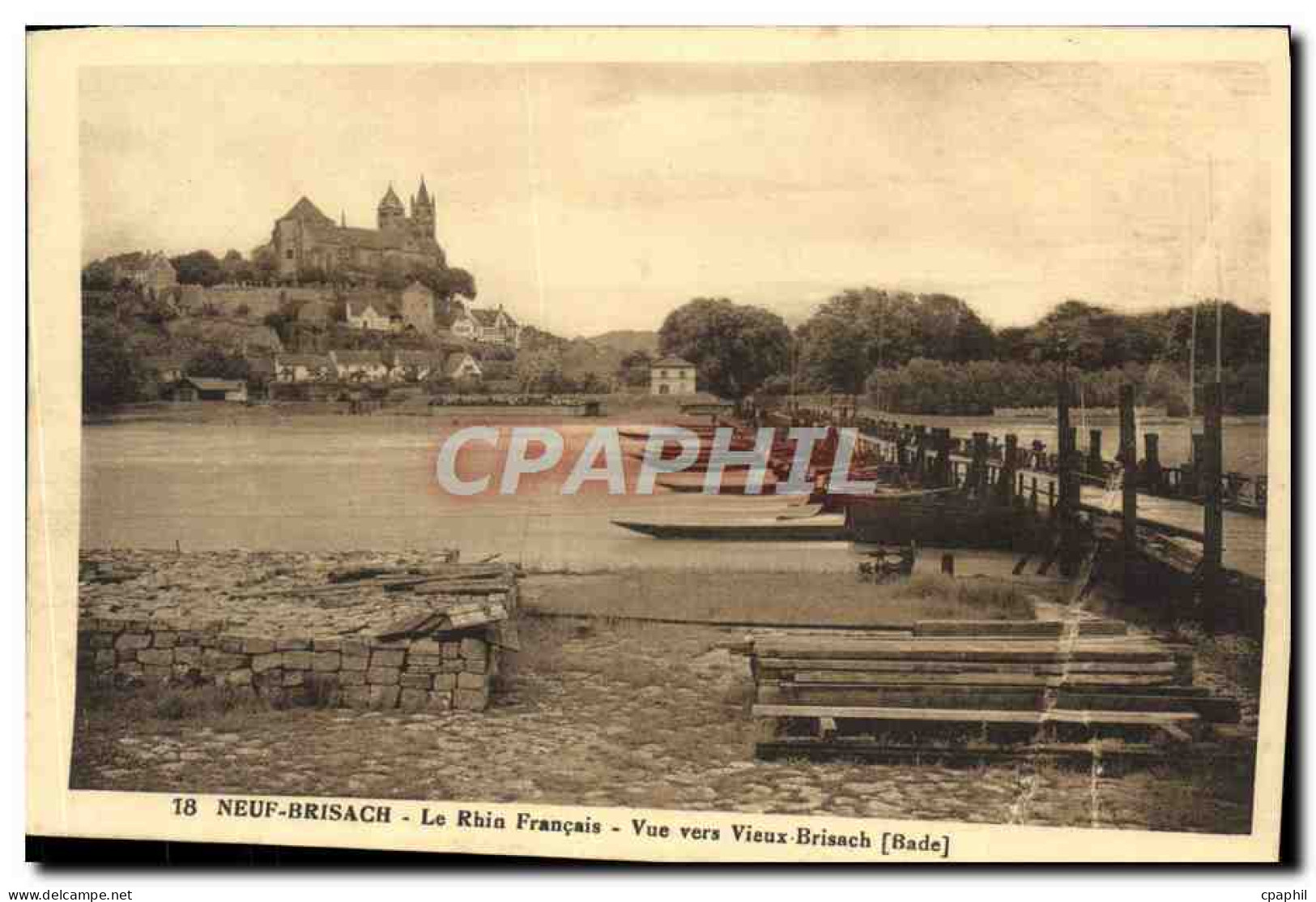 CPA Neuf Brisach Le Rhin Francais Vue Vers Vieux Brisach