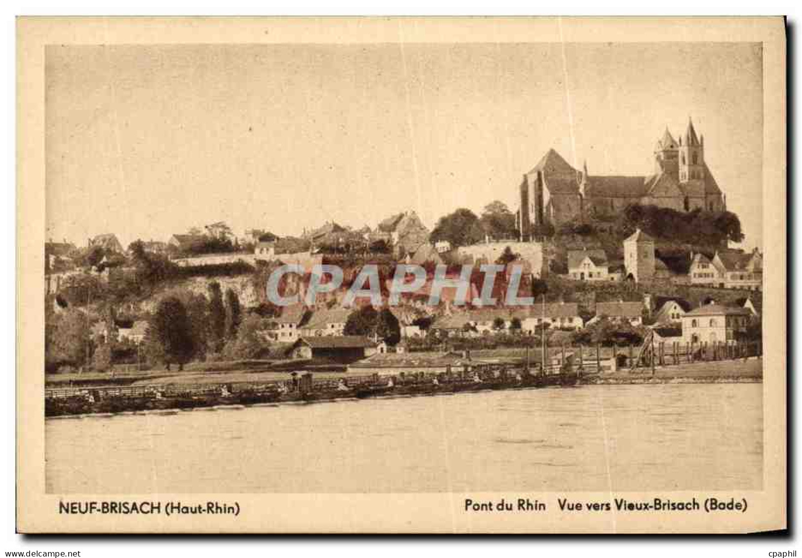 CPA Neuf Brisach Pont du Rhin Vue Vers Vieux Brisach