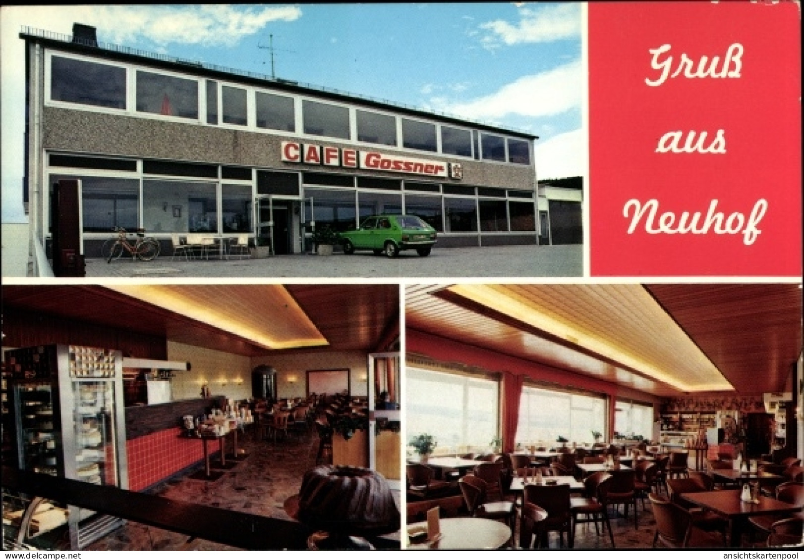 CPA Neuhof Taunusstein in Hessen, Cafe Gossner, Außenansicht, Theke, Gastraum