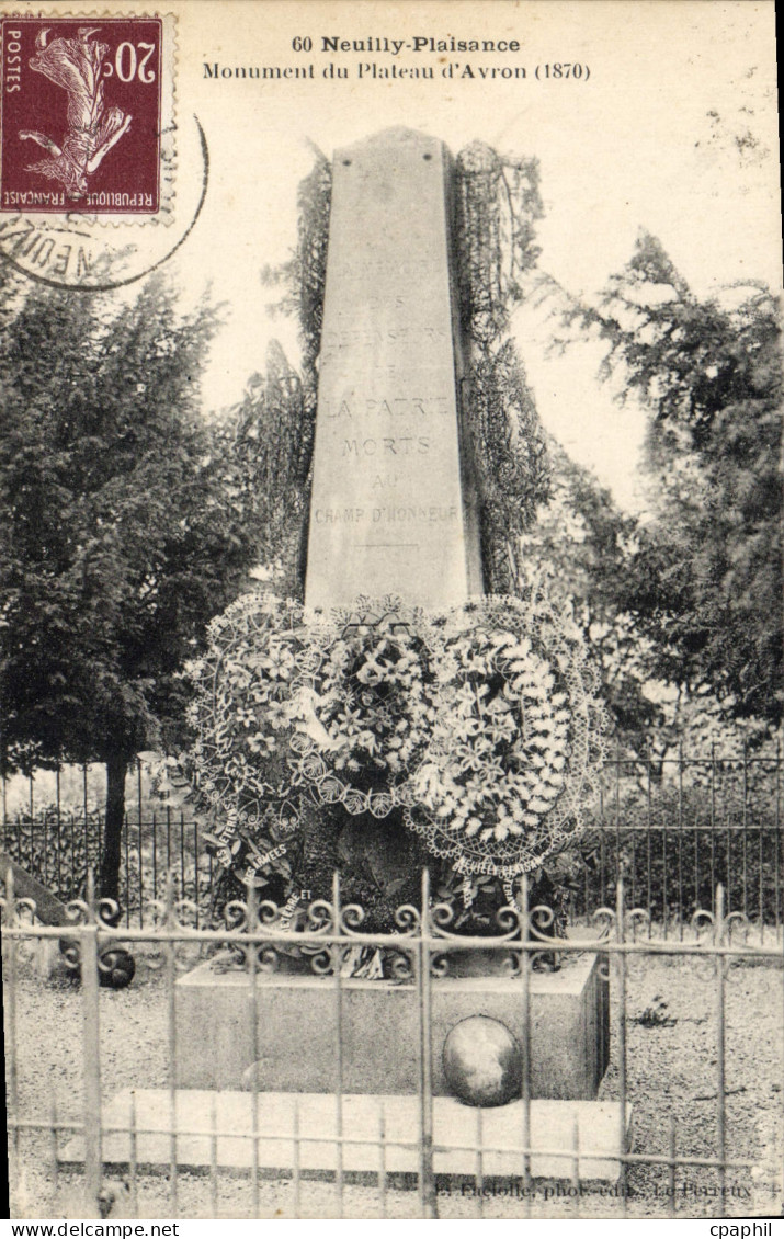 CPA Neuilly Plaisance Monument Du Plateau D'Avron 1870