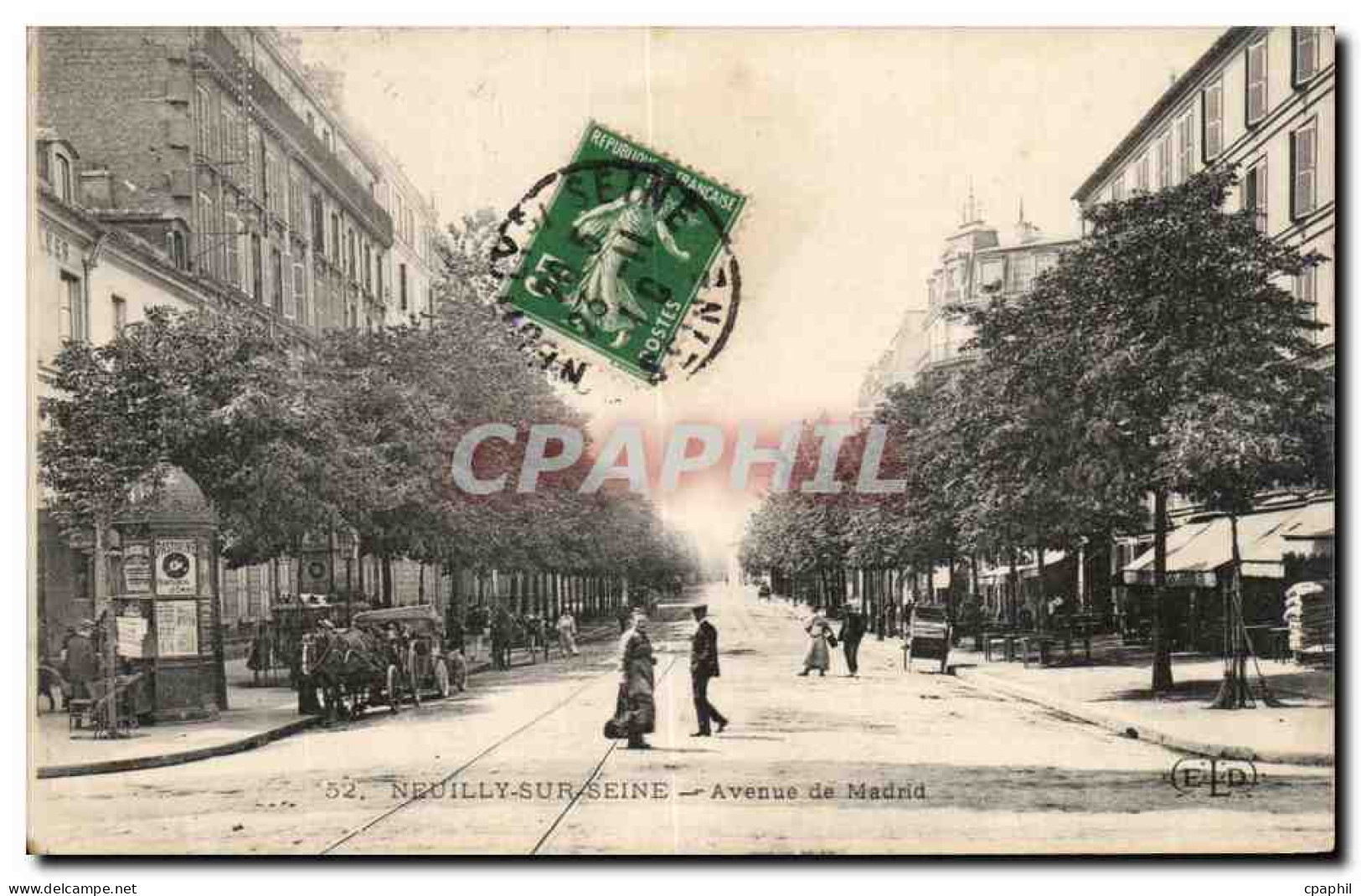 CPA Neuilly sur Seine Avenue de Madrid