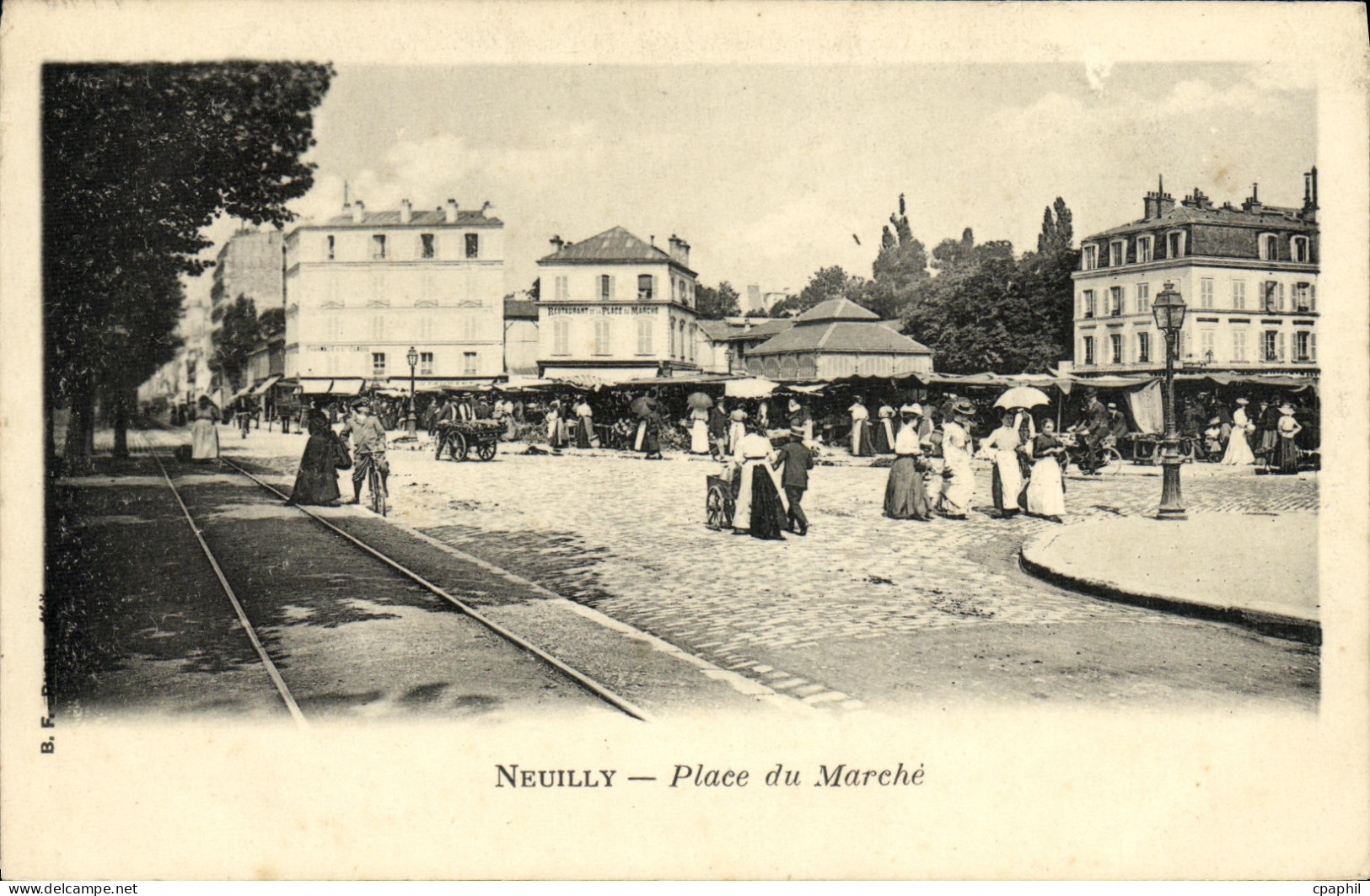 CPA Neuilly Sur Seine Place du Marche