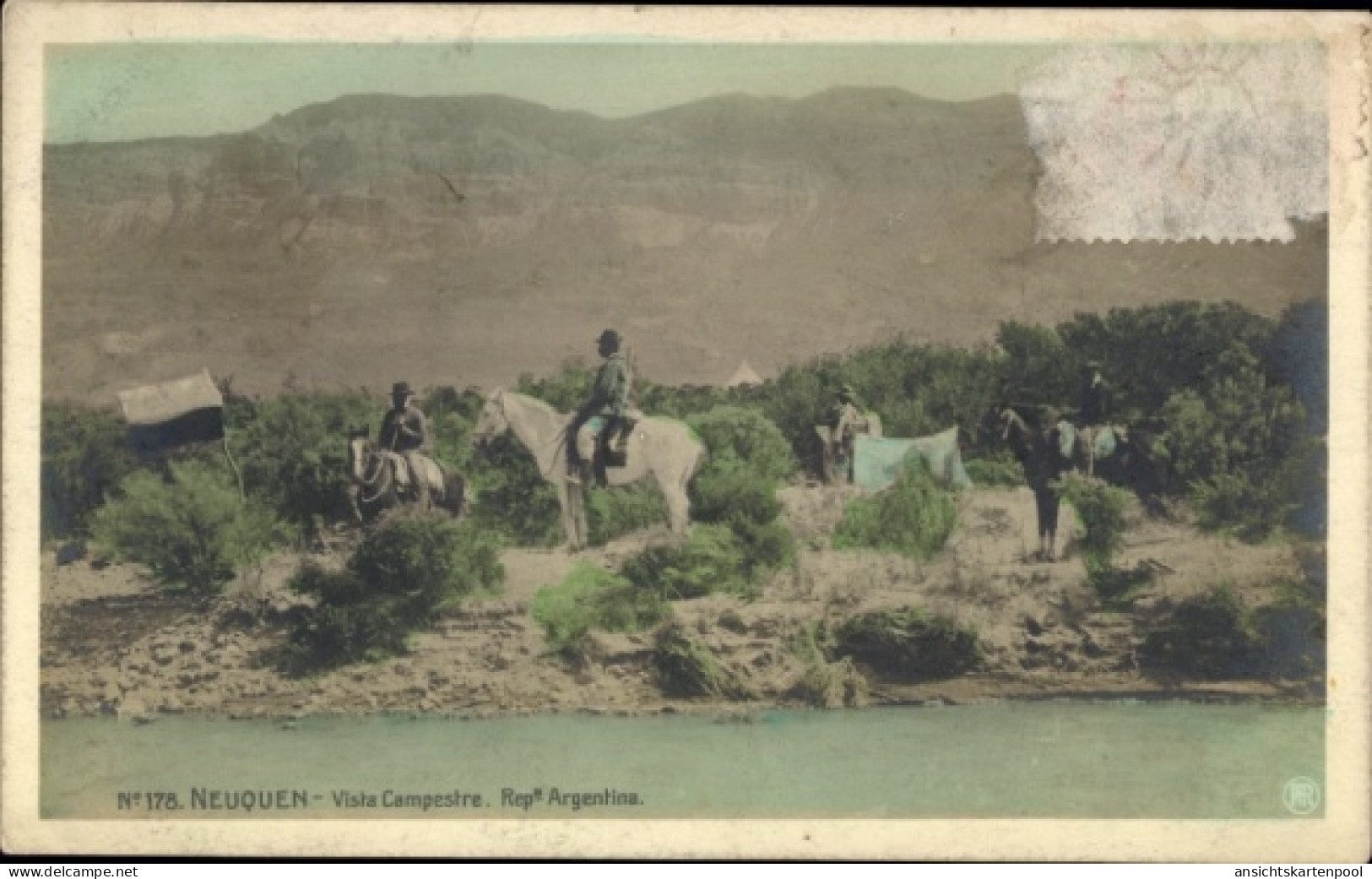 CPA Neuquén Argentinien, Landschaftsaufnahme, Reiter, Natur, Argentinien