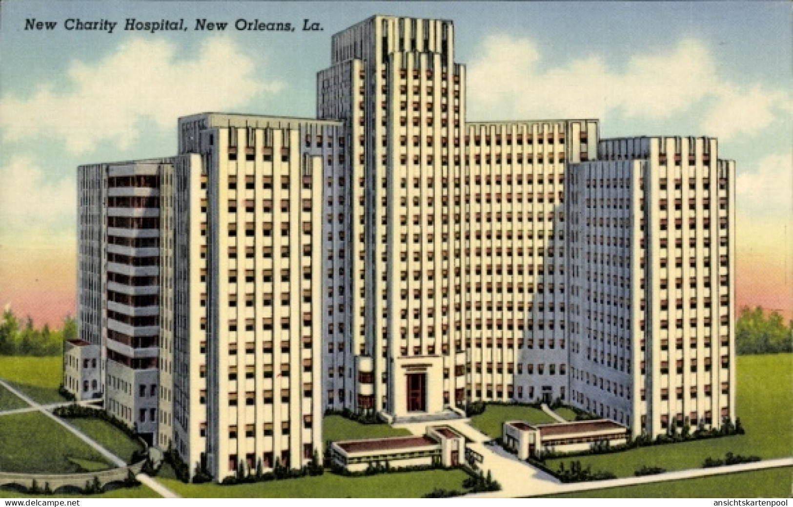 CPA New Orleans Louisiana USA, New Charity Hospital, La., moderne medizinische Struktur, Krankenh