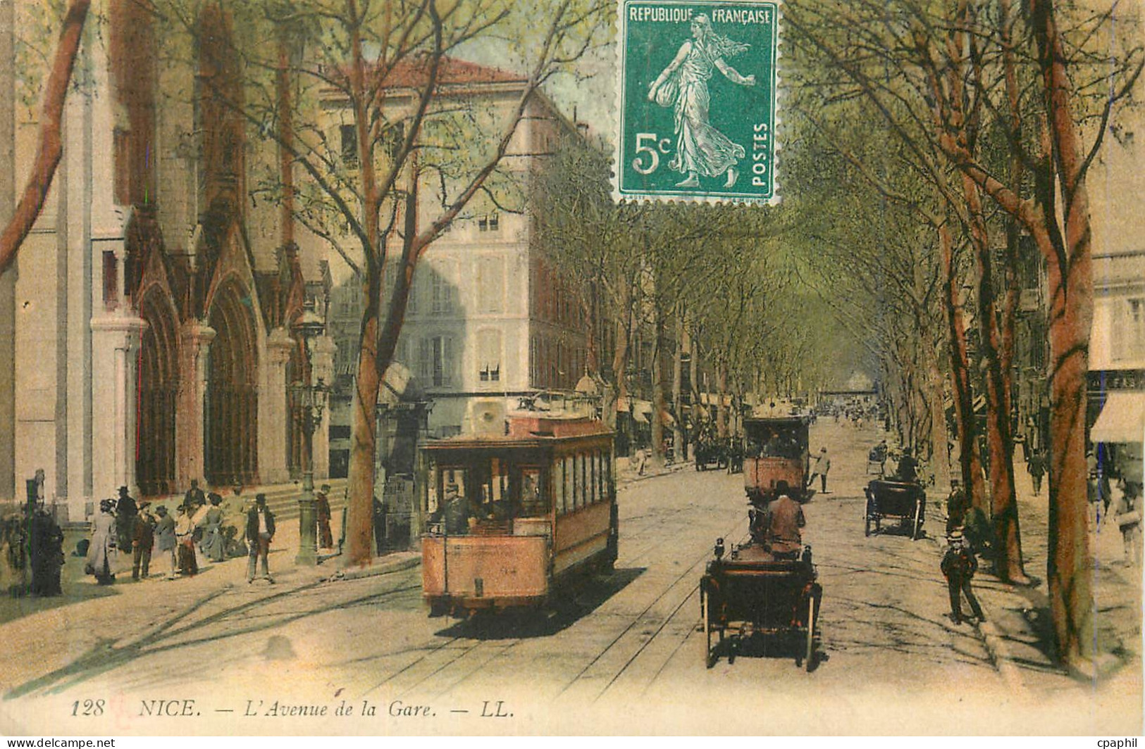 CPA Nice Avenue de la gare Tramway