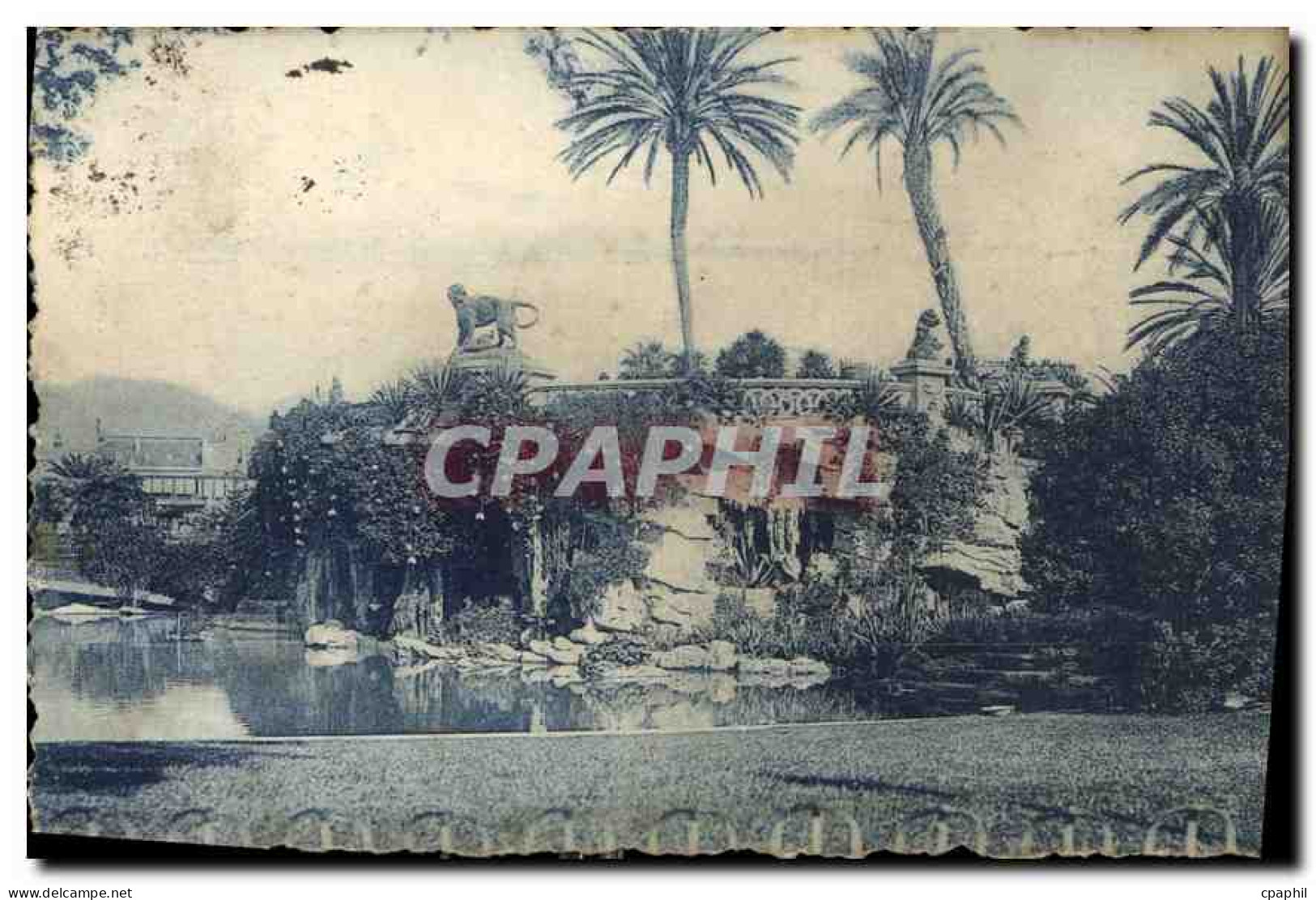 CPA Nice Jardins Albert La Cascade