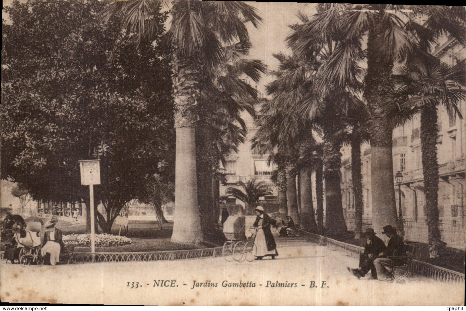 CPA Nice Jardins Gambetta Palmiers