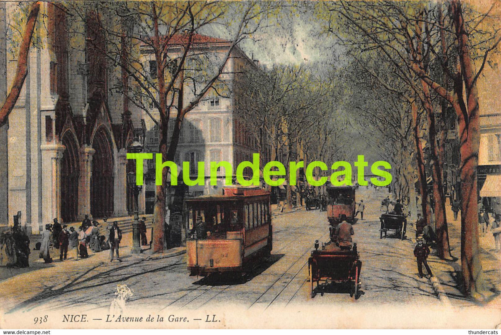 CPA NICE L'AVENUE DE LA GARE TRAM