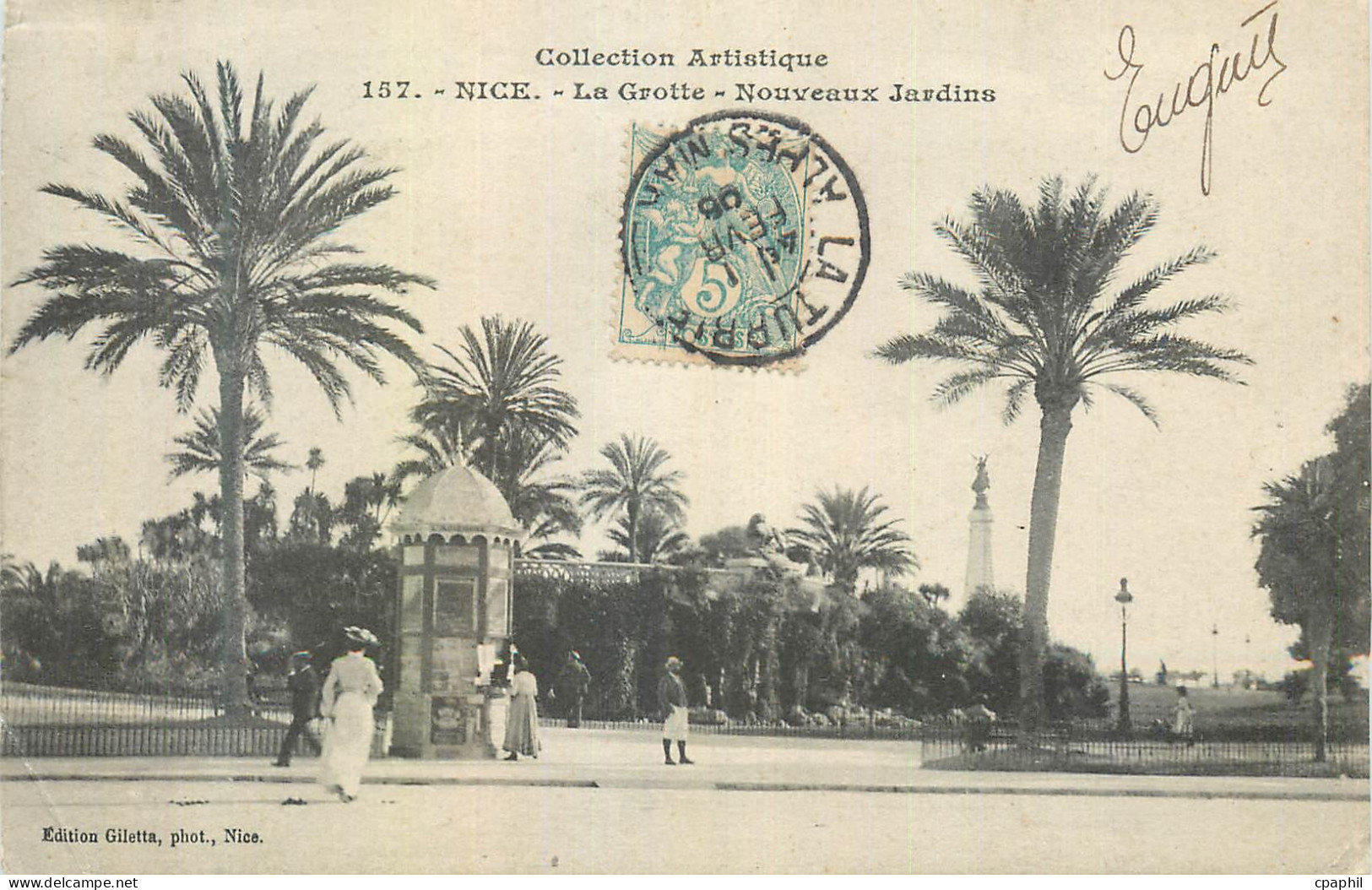 CPA Nice la grotte nouveaux Jardins