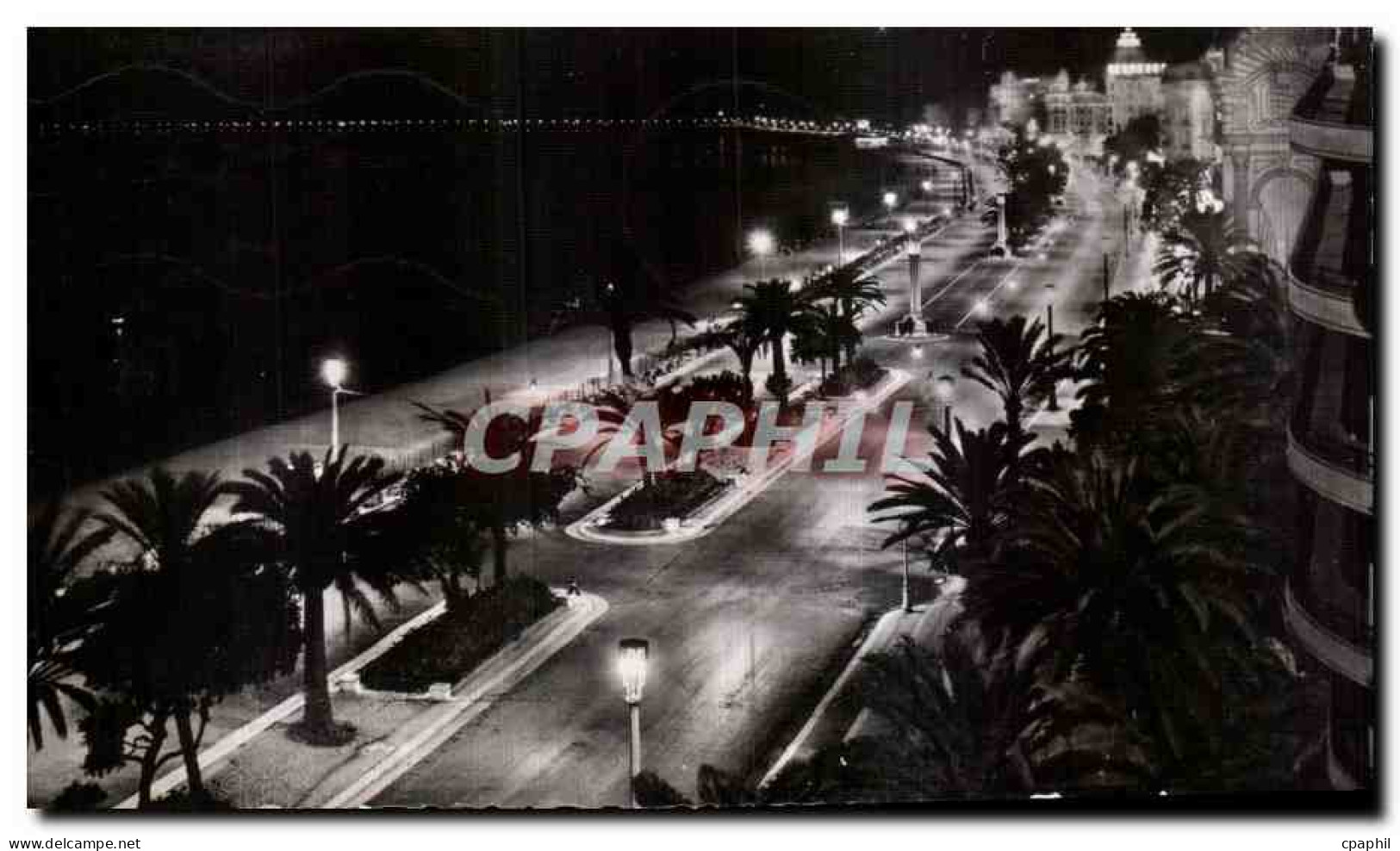 CPA Nice La Nuit La Baie Des Anges
