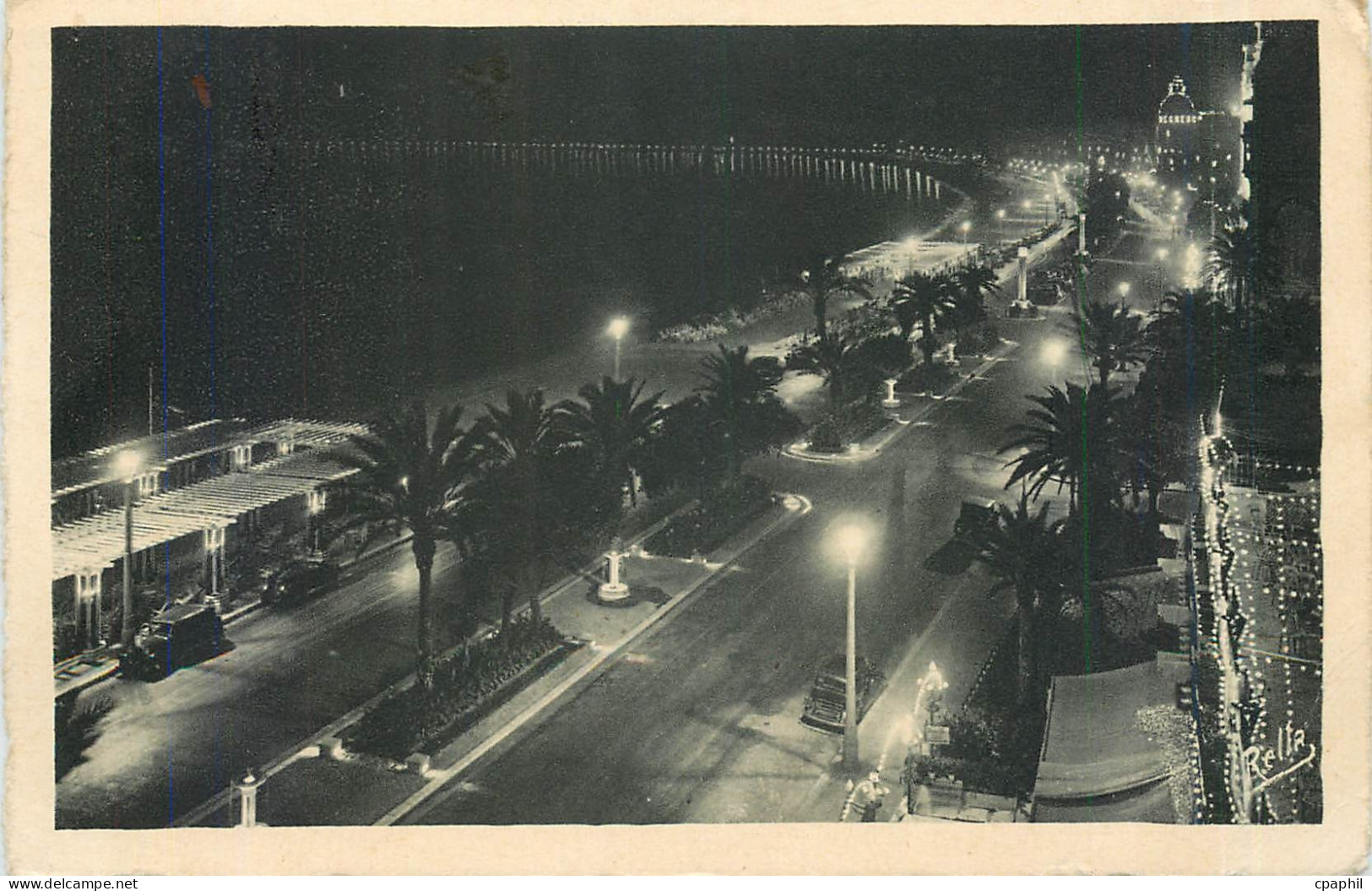 CPA Nice la nuit - La Promenade des Anglais