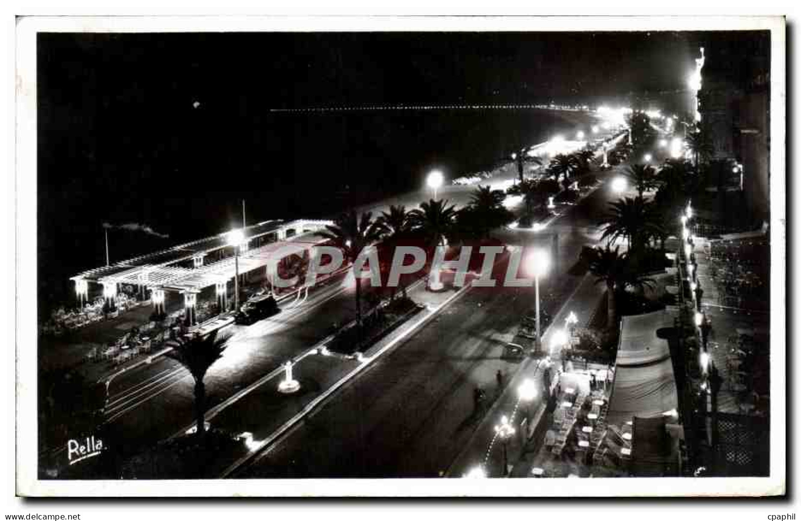 CPA Nice La Nuit La Promenade Des Anglais