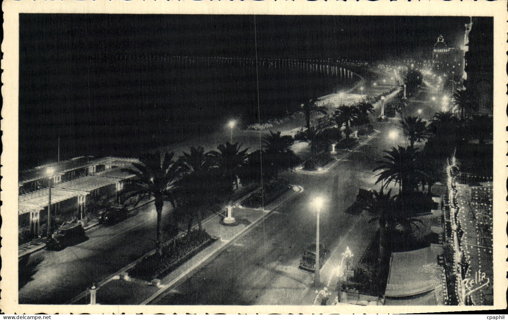 CPA Nice la Nuit Promenade des Anglais