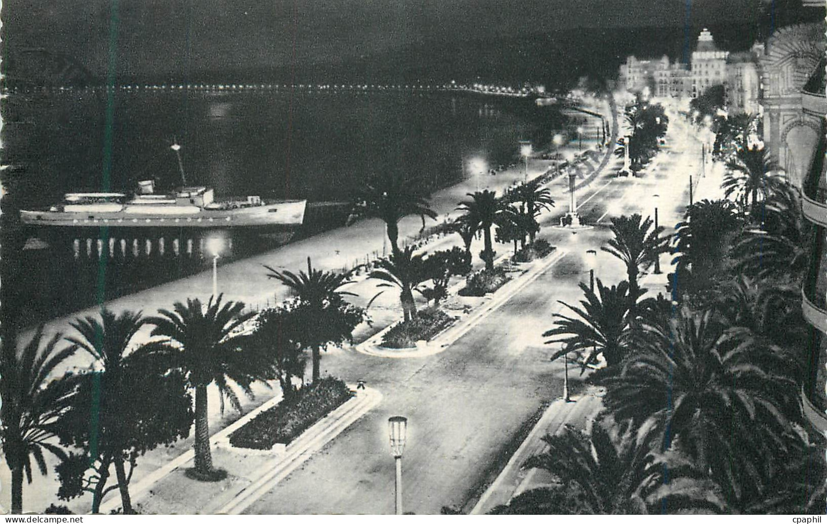 CPA Nice La Nuit Promenade en Mer