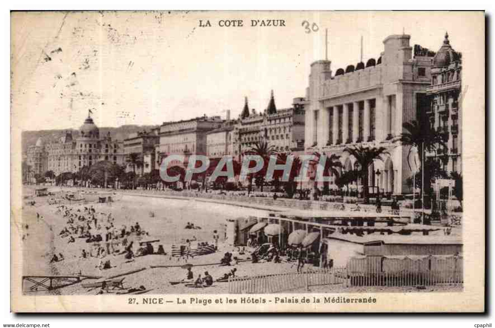 CPA Nice la Plage et les Hotels Palais de la Mediterranee