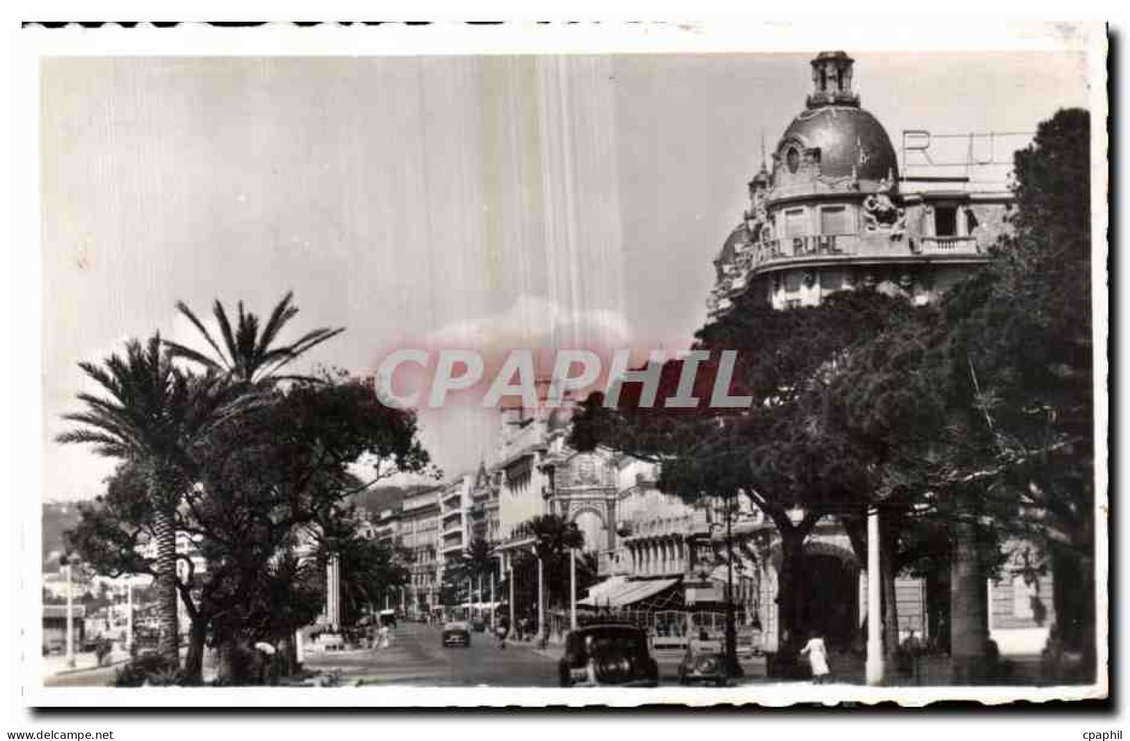CPA NIce La Promenade des Anglais et le Palais de la Mediterrance