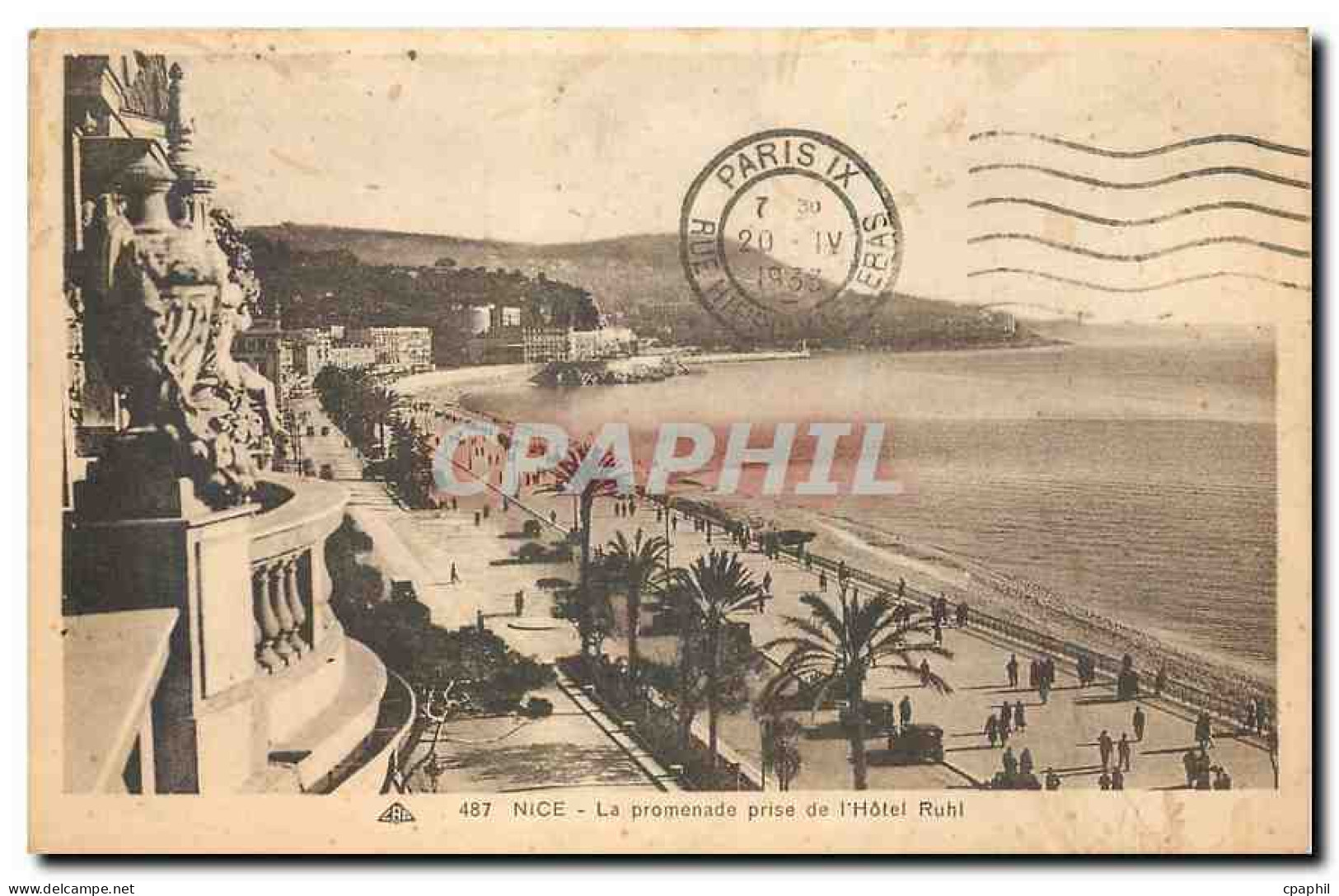 CPA Nice La promenade prise de l'Hotel ruhl