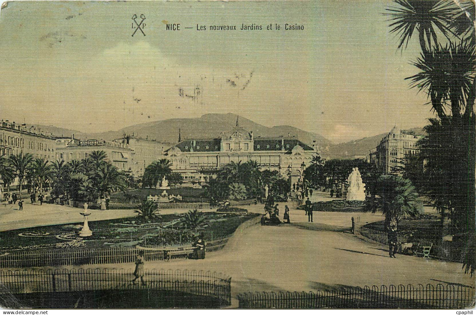 CPA Nice Les nouveaux Jardins et le Casino (carte toilee)