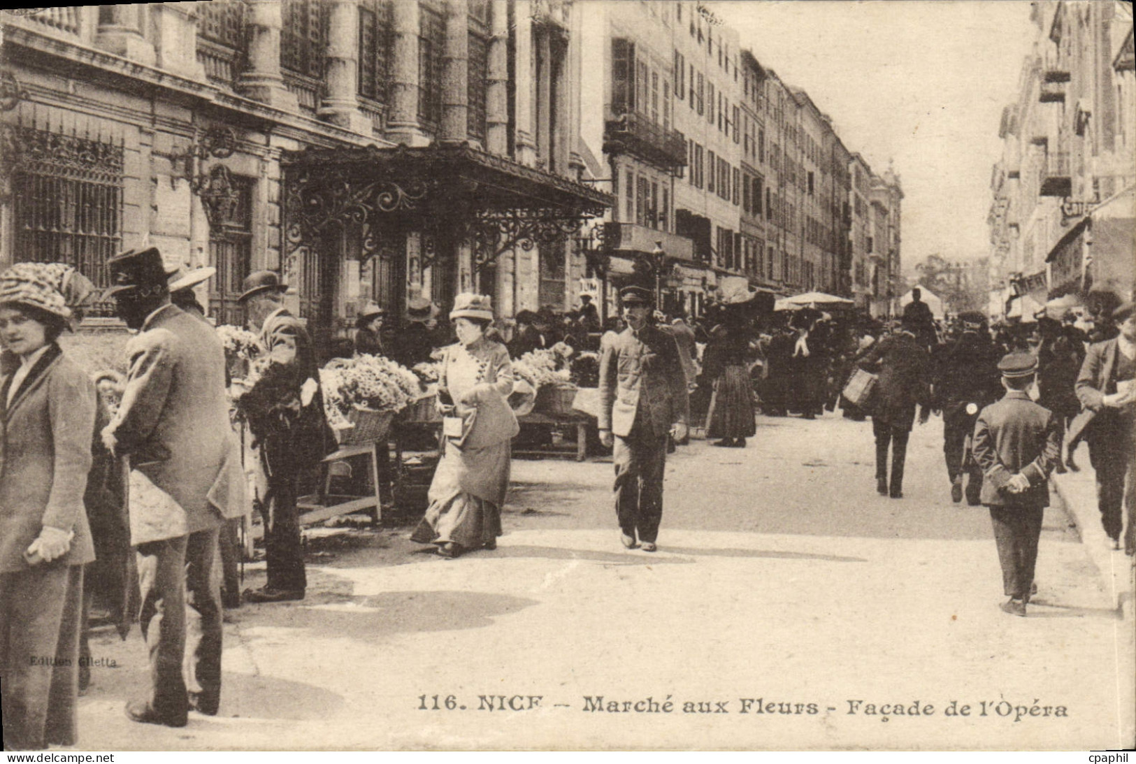 CPA Nice Marche aux Fleurs Facade de l'Opera
