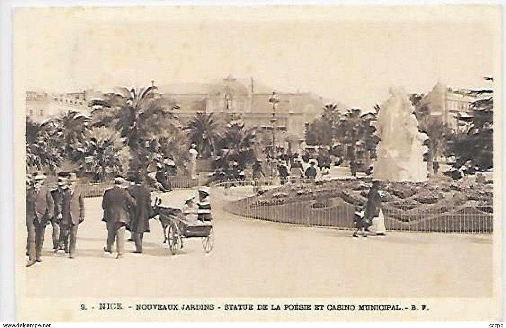 CPA Nice Nouveaux Jardins - Statue de la Poésie et Casino Municipal