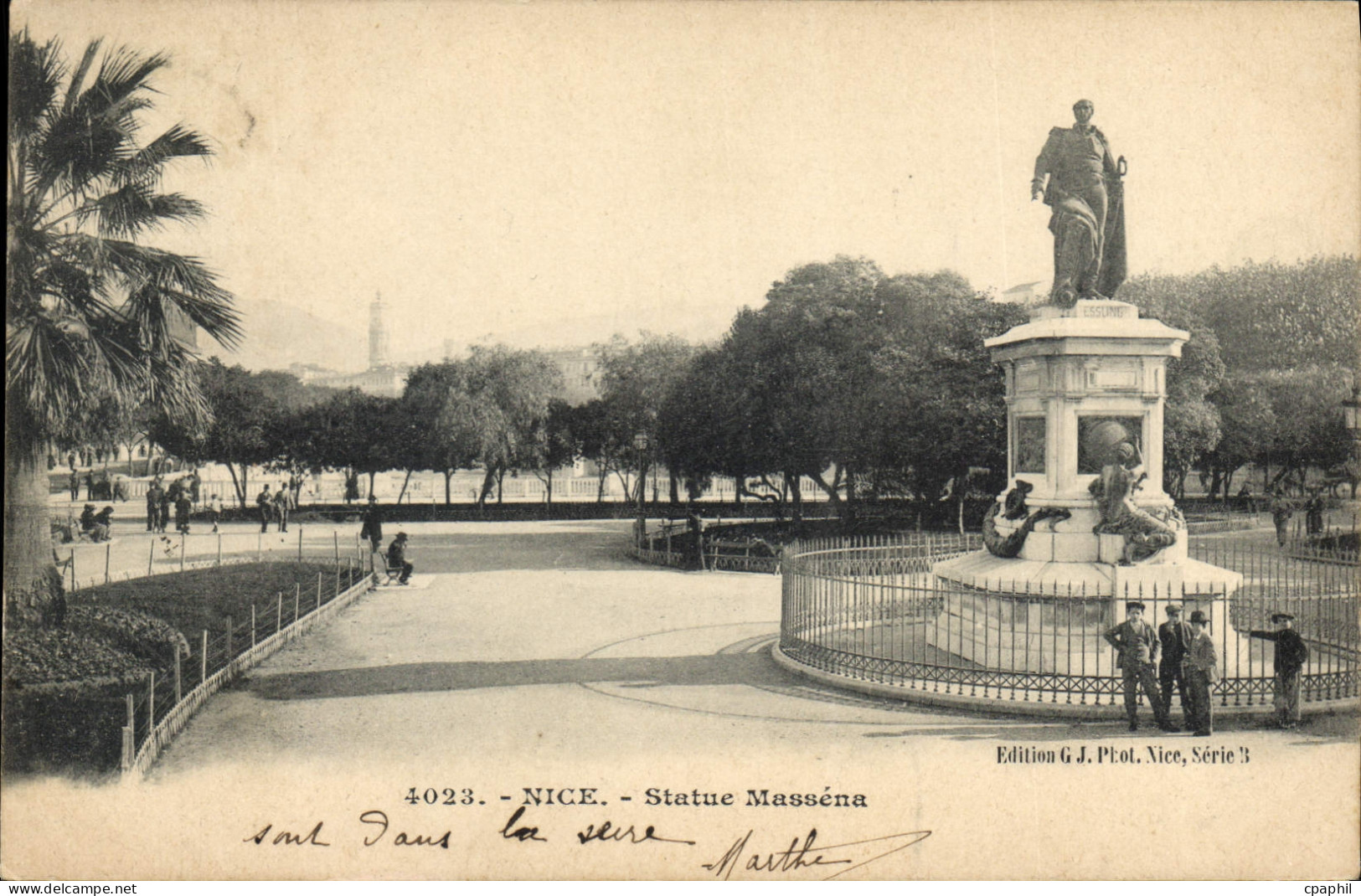 CPA Nice Statue Massena