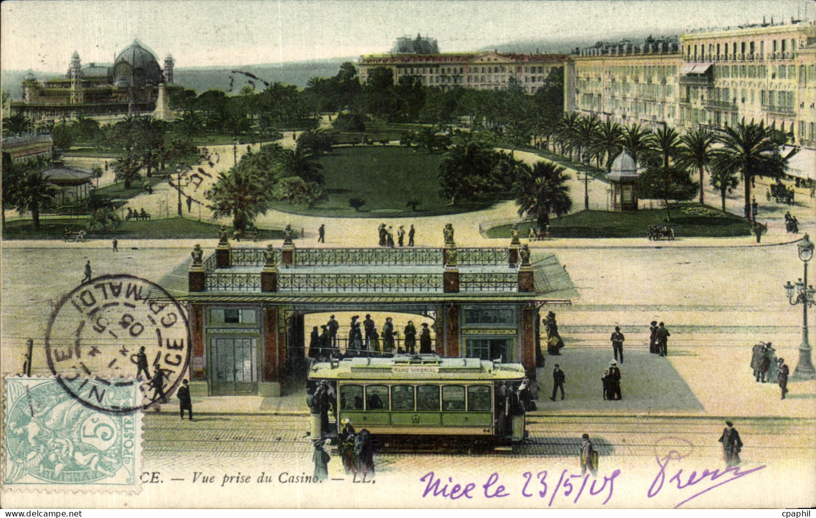 CPA Nice Vue prise du Casino Tramway