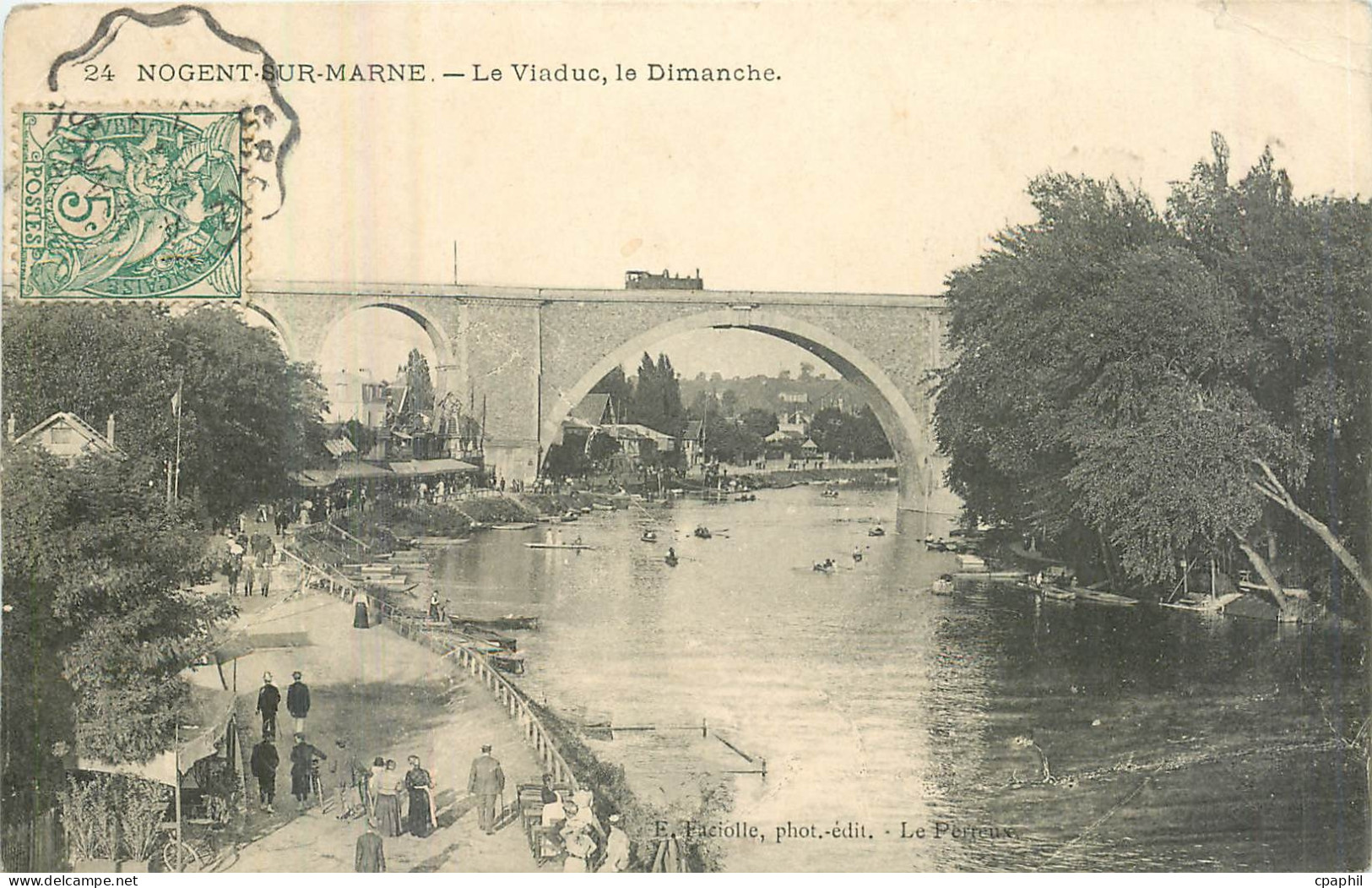 CPA Nogent sur Marne Le Viaduc le Dimanche