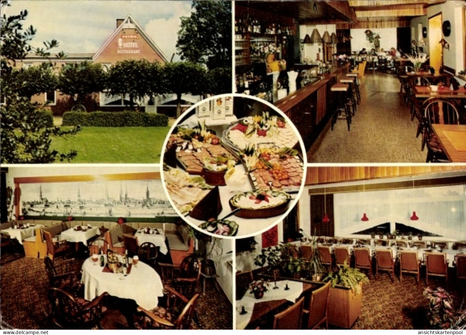 CPA Norderstedt in Schleswig-Holstein, Hotel, Restaurant, Gutbürgerliche Küche, Innenansicht, Buf