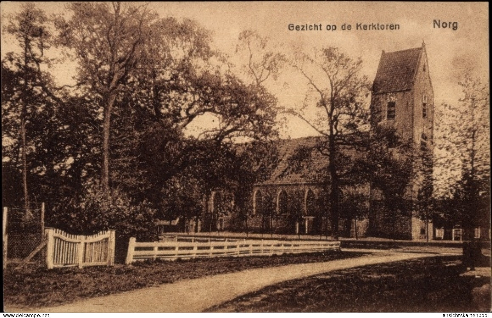 CPA Norg Drenthe, Gezicht op de Kerktoren