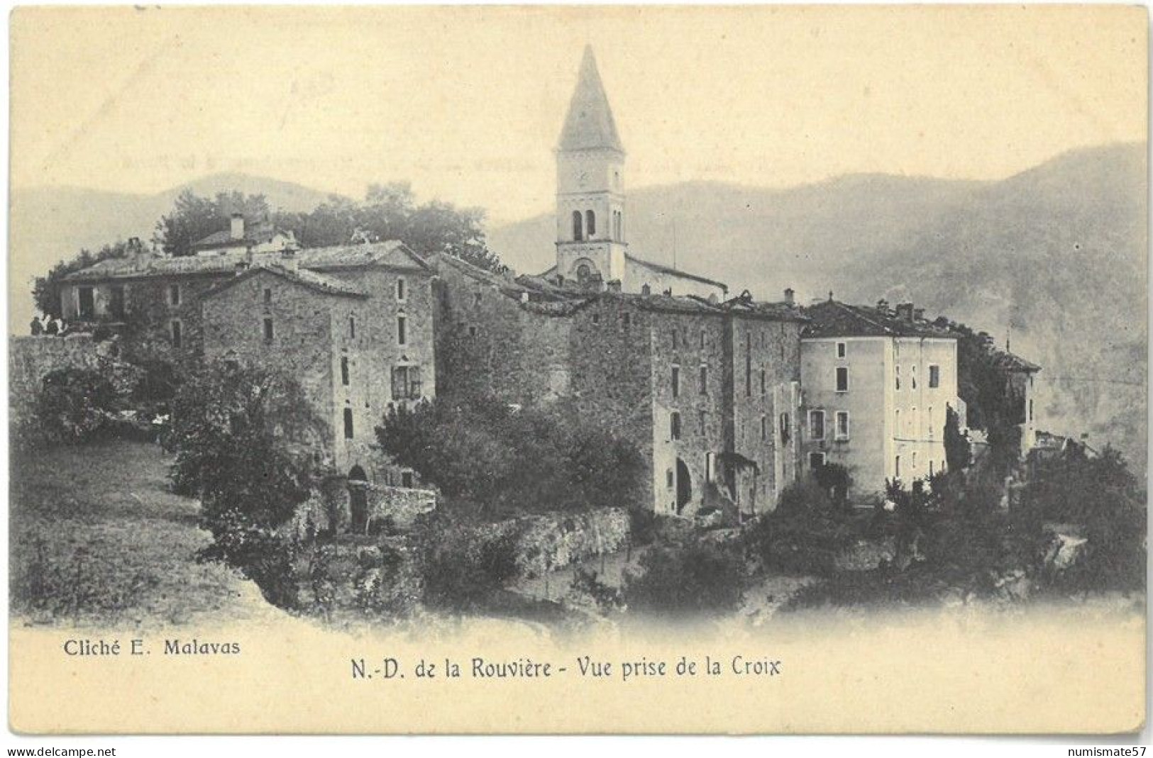 CPA NOTRE DAME DE LA ROUVIERE - Vue prise de la Croix - Cliché E. Malavas