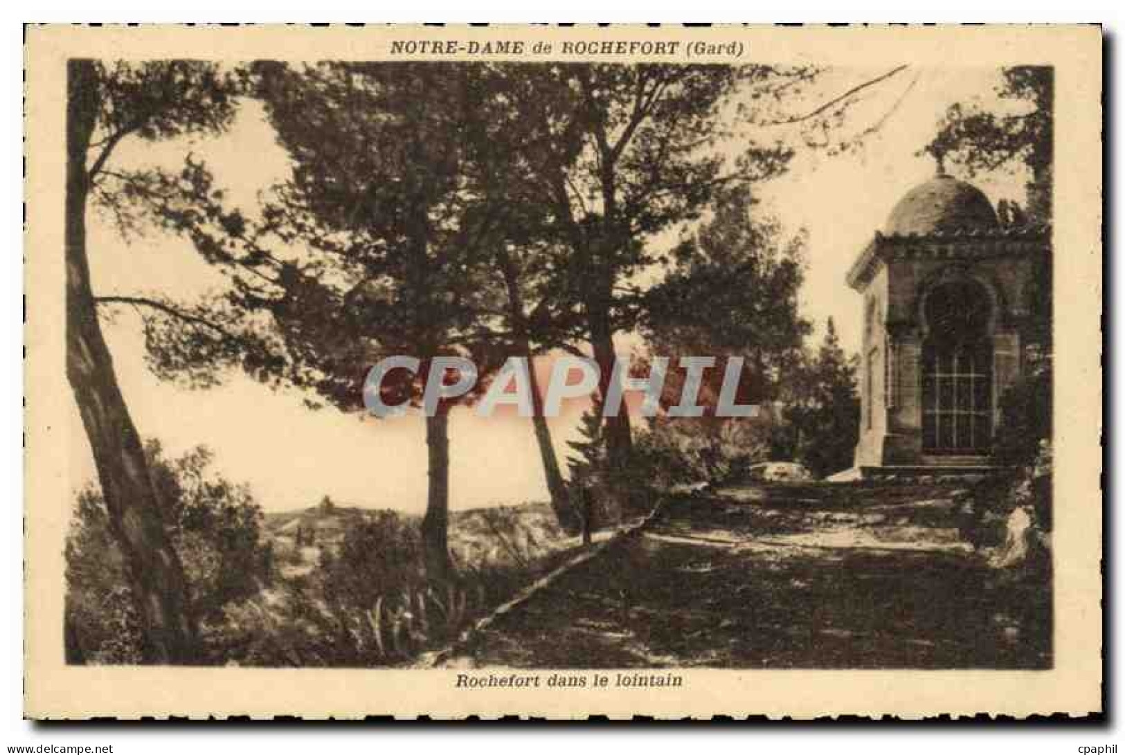 CPA Notre Dame de Rochefort Gard Rochefort dans le lointain