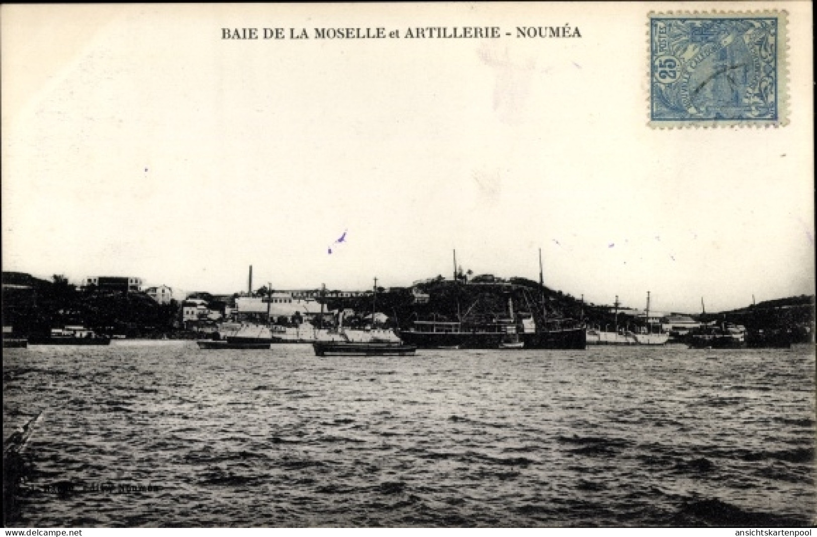 CPA Noumea Neukaledonien, Baie de la Moselle et Artillerie