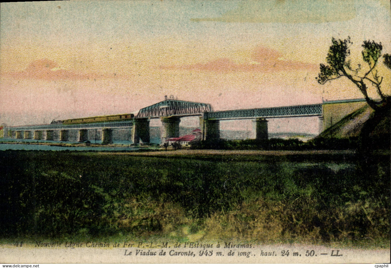 CPA Nouvelle Ligne Chemin de Fer de l'Estaque a Miramas Le Viaduc de Caronte